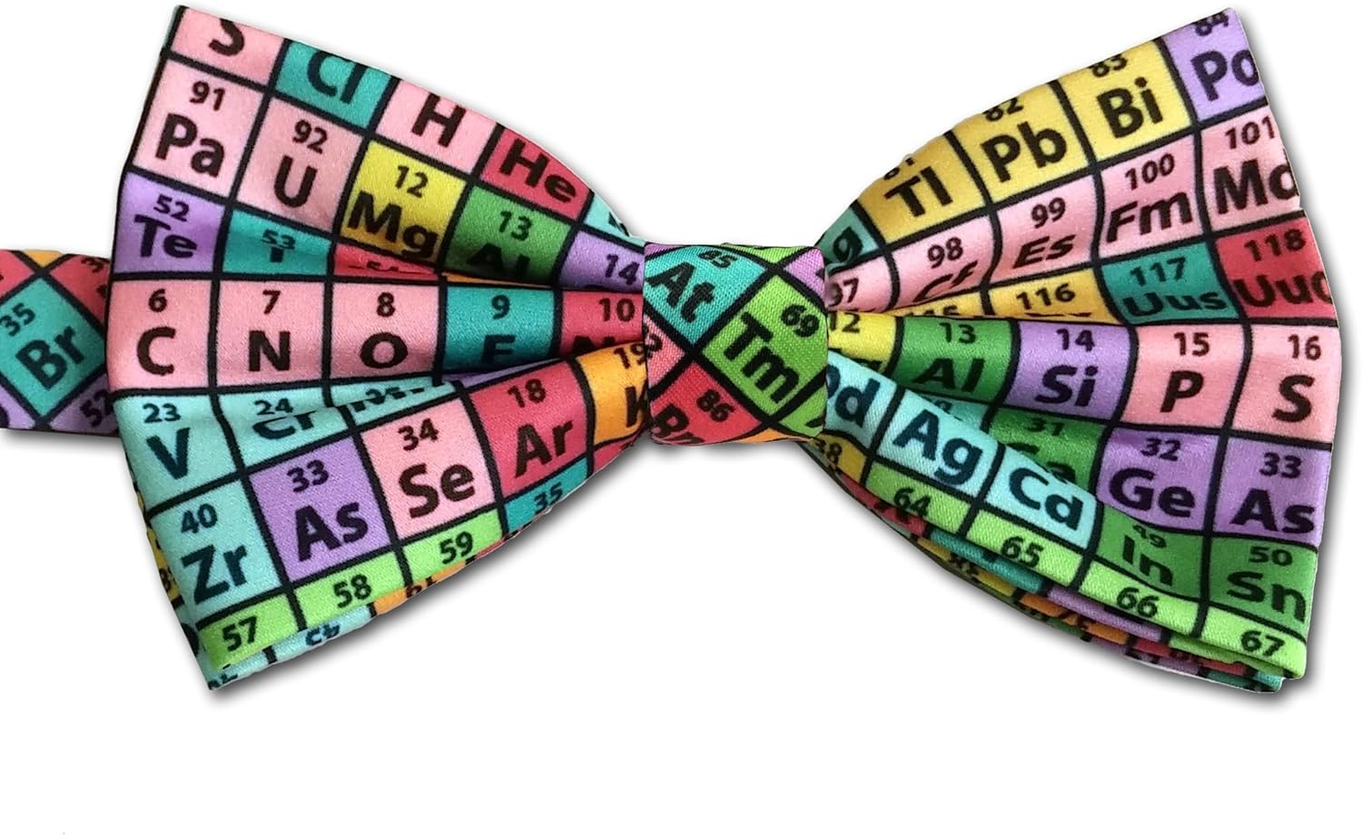 Periodic Table of Elements Chemistry Bow Tie, Rainbow, Microfiber at