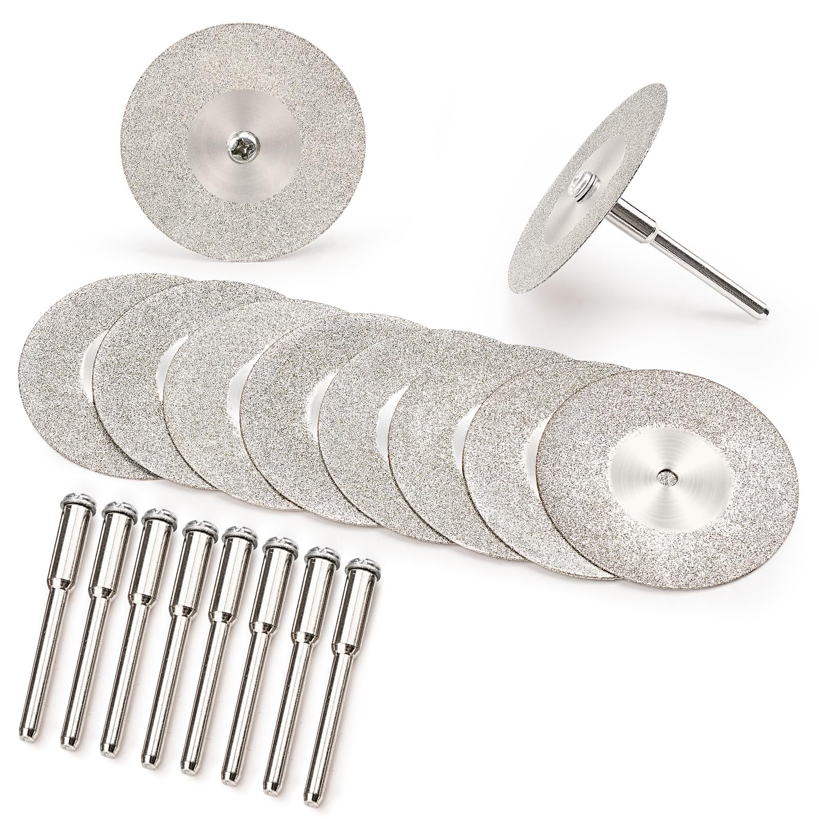 Photo 1 of SI FANG 40mm Diamond Cutting Wheel with 1/8" Mandrel for Glass Agates Rocks Ceramic Tile Metal, Coated Polishing Cutting Discs Cut Off Wheels Rotary Tools Drill Accessories (10Pcs 1.6")