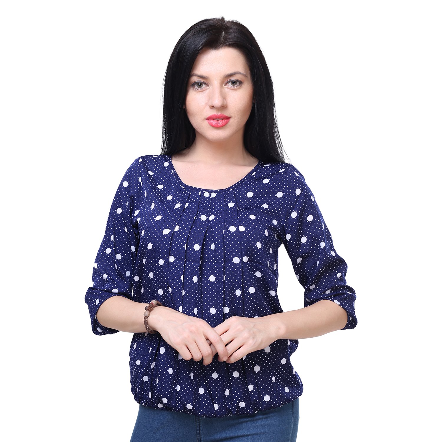 deewa blue polka dots top