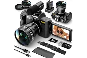 NBD 48MP Digital Cameras for Photography - 16X Zoom Travel Camera with 180° Flip Screen, 4K Vlogging Cameras Fotograficas for