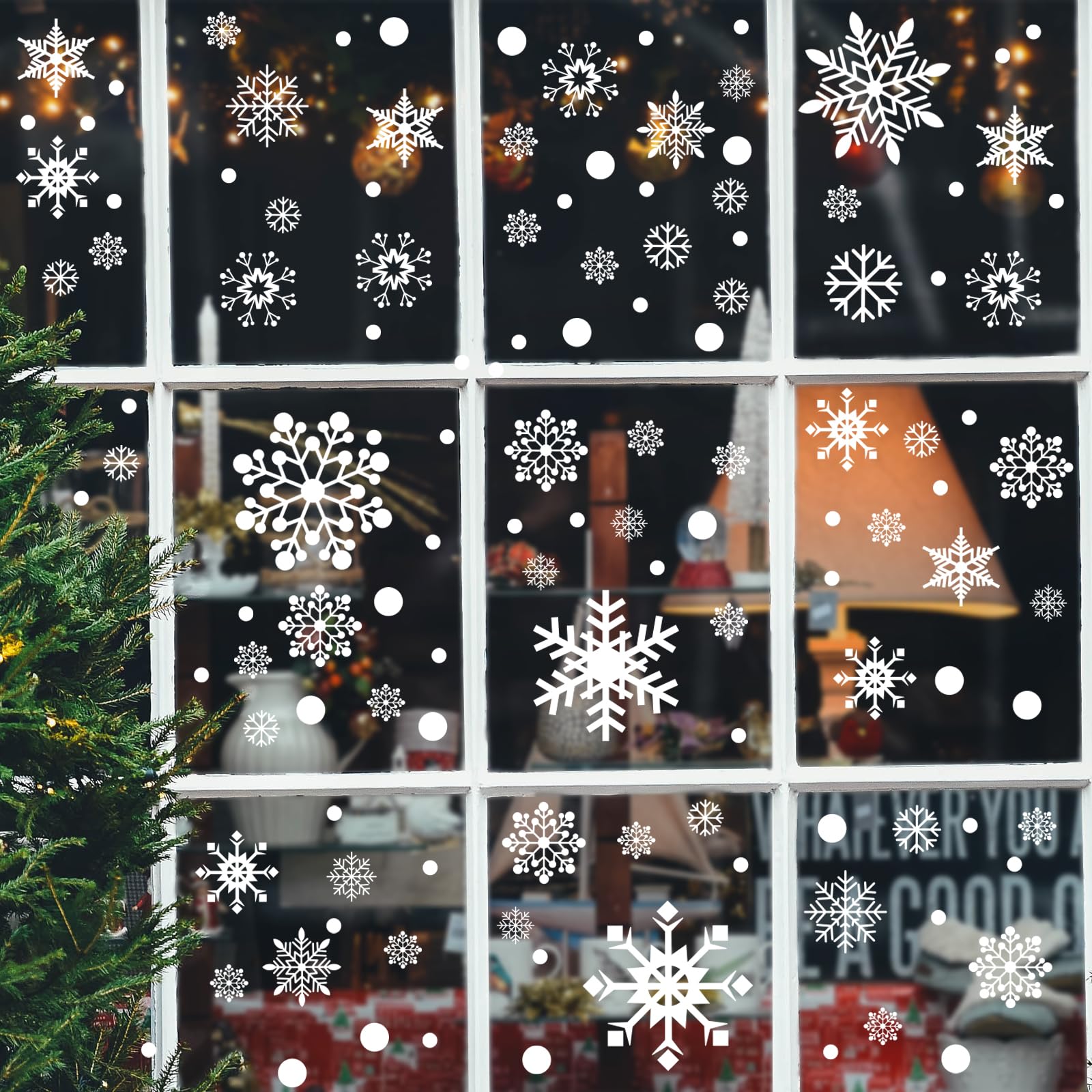 Christmas Decorations 480 Pcs Snowflakes Window