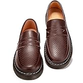 Hafomcel Women's Penny Loafers Breathable Perforated Loafers for Women