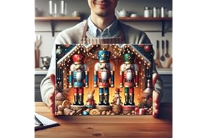 Christmas Nutcracker Cutting Board, Tempered Glass, 15" x 11", Housewarming Gift