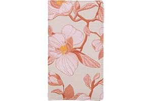 Sanlykate Checkbook Cover for Duplicate Checks for Women, RFID Blocking PU Leather Standard Register Check Book Case for Personal Top & Side Tear Checks with Pen Holder & Divider, Print Flower Red