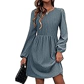 Zeagoo Women's Fall Sweater Dresses with Pockets Crew Neck Long Sleeve A-Line Dresses for Women 2025 Casual Winter Dresses