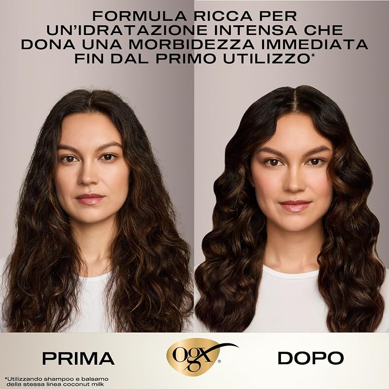 Balsamo Nourishing + Coconut Milk, Balsamo capelli secchi con Latte e Olio di Cocco e Proteine del Latte, Trattamento districante capelli per una chioma morbida, luminosa e sana, 385 ml