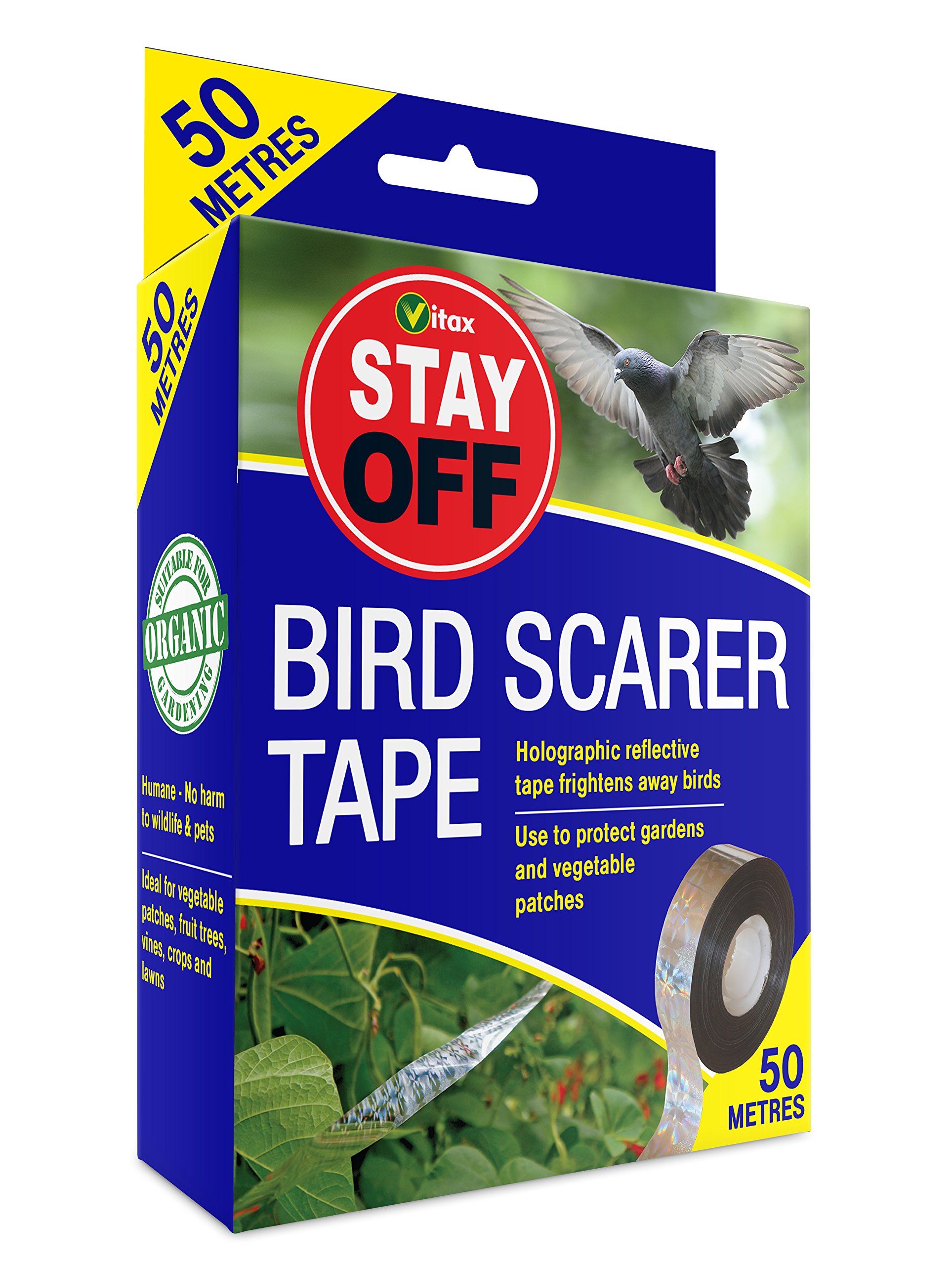 Stay Off Bird Scarer tape - 50 metres - Deterrent to keeps birds away