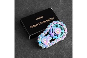 YAGNIE Metal Bike Chain EDC Fidget Toy,One Hand Spinning Sprocket Roller,Noiseless Office Home Classroom Travel Meeting Anxiety Stress Relief Gadgets for Adults Kids Teens with ADHD ADD Autism. (Colorful)