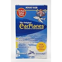 New Super Soft Adult EarPlanes® Ear Plugs Airplane Travel Ear Protection (10)