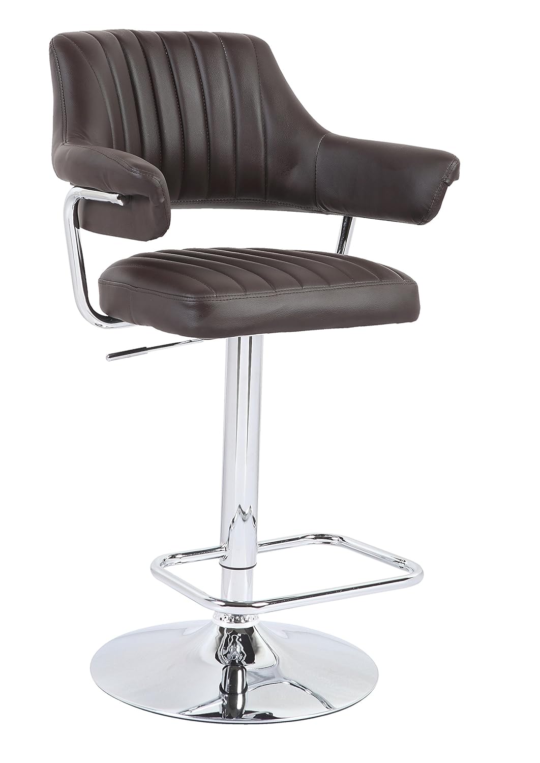 Home HNNHOME Modern Emper Padded Swivel Faux Leather Breakfast Kitchen