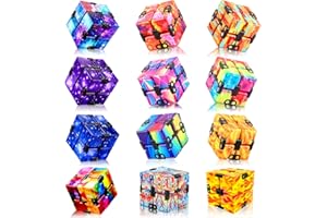 LANTIANCHEN 12 Pack Infinity Cube Fidget Toy, Fidgeting Game for Adults, Cool Mini Gadget Best for Stress and Anxiety Relief and Kill Time for ADD/ADHD/OCD