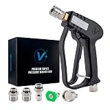 VIKING Premium Swivel Pressure Washer Gun, Short Handle with ¼” Quick Connect for a Gas or Electric Pressure Washer, Includes 3 Adapters and 2 Nozzles for Car Cleaning Kit