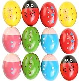 12 Pcs Wooden Egg Shakers Musical Percussion Instruments