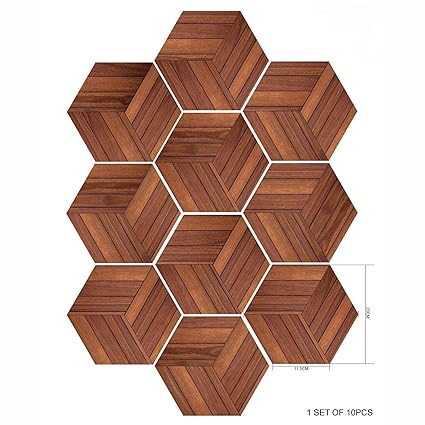 Amazon Com Ancoree 3d Creative Wood Grain Hexagonal Tile