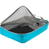 Sea to Summit Garment Mesh Bag Packing Organizer, Large, Atoll Blue | Lightweight nylon and mesh packing organizer compartmentalizes clothing and accessories in a suitcase or duffle