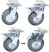 Nisorpa 4x 150mm Heavy Duty Castor Wheels Trolley Swivel w/ Brakes 1000kg view 6