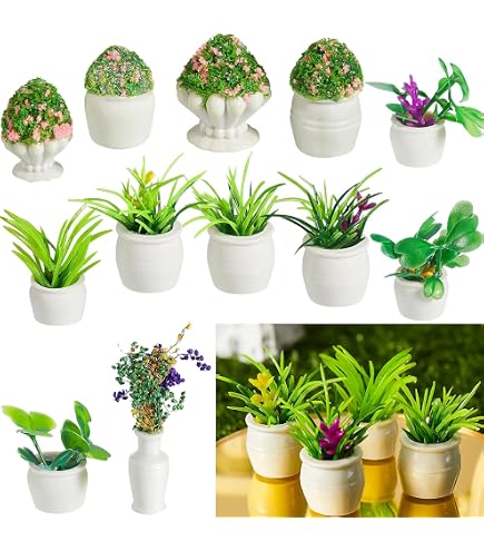 Melody Jane Puppenhaus-Zubehör – Weiße Blumen-Jardiniere Im Maßstab 1:12, Porzellan, Höhe Ca. 7,7 Cm