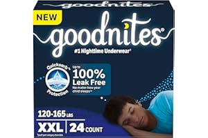 Goodnites Boys' Nighttime Underwear, Size XXL (120-165+ lbs), 24 Ct, Packaging May Vary