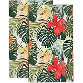 Wotinsi Colorful Tropical Plants Hand Towels Set of 2 Soft Absorbent Decorative Towels for Bathroom Kitchen Sports Gym Yoga Home Decor 14 x 28 in