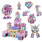 ASOK Magnetic Building Block 155pcs Educational Magnet Tiles Creative Learning and Development Macaron Color Toys Set for 3 4 5 6 7 8 Years Old Boys Girls Kids