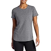 Gaiam Womens Everyday Performance Crewneck T-Shirt, Slim Fit, Stretch Lightweight Material, Moisture-Wicking