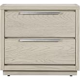 Armen Living Abbey 2 Drawer Nightstand in Grey Oak Wood