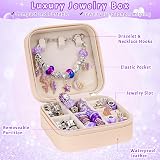 Hysagtek Charm Bracelet Making Kit 66 Pcs Purple Jewelry Craft Set with Box view 3