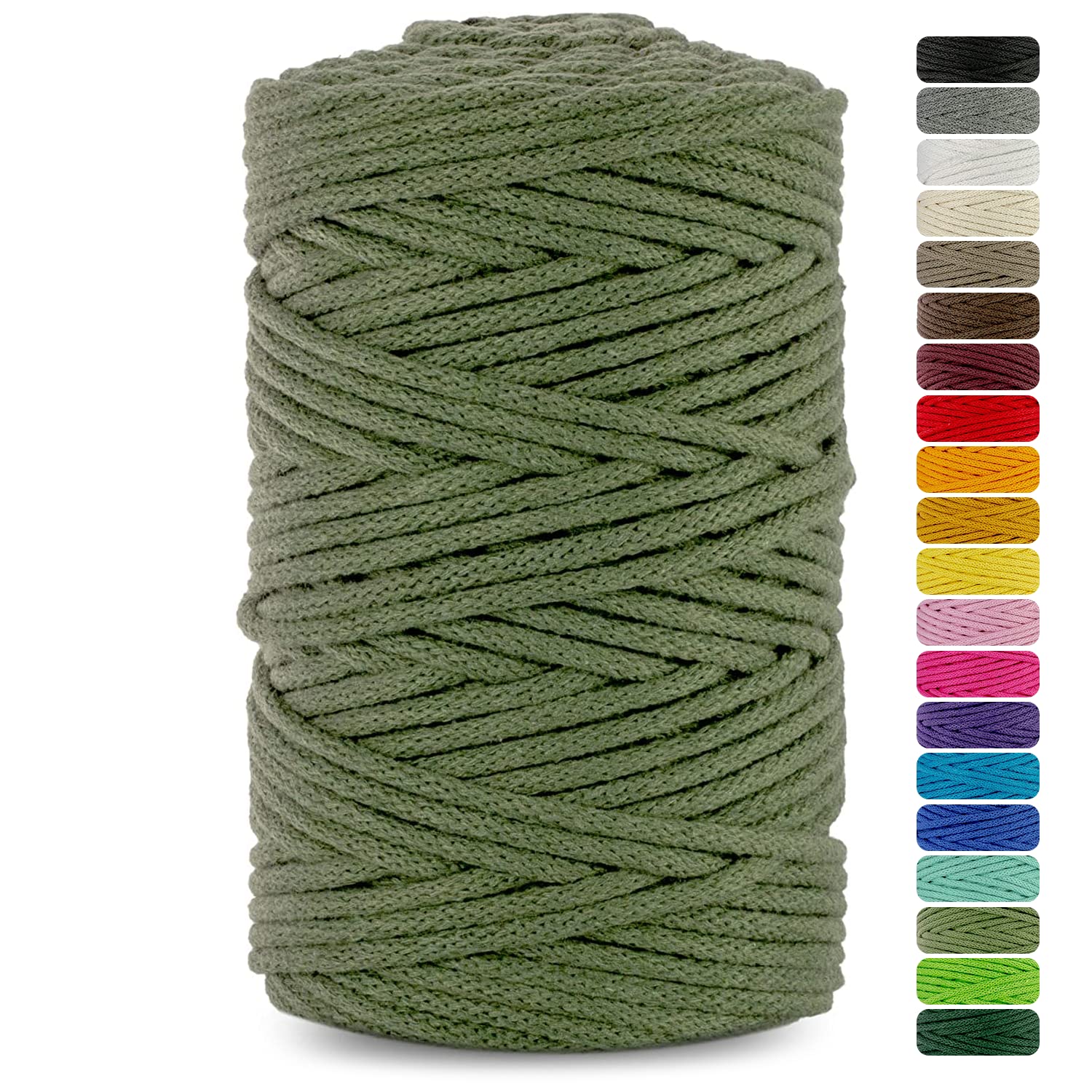 Netuno 1x Macrame Cord Braided Macramé Yarn Khaki 5 mm x 100 m 0,2 inch x 3 937 inch Natural Twine String Cotton Cord Ideal Project Hanging Baskets DIY Handbags Decoration
