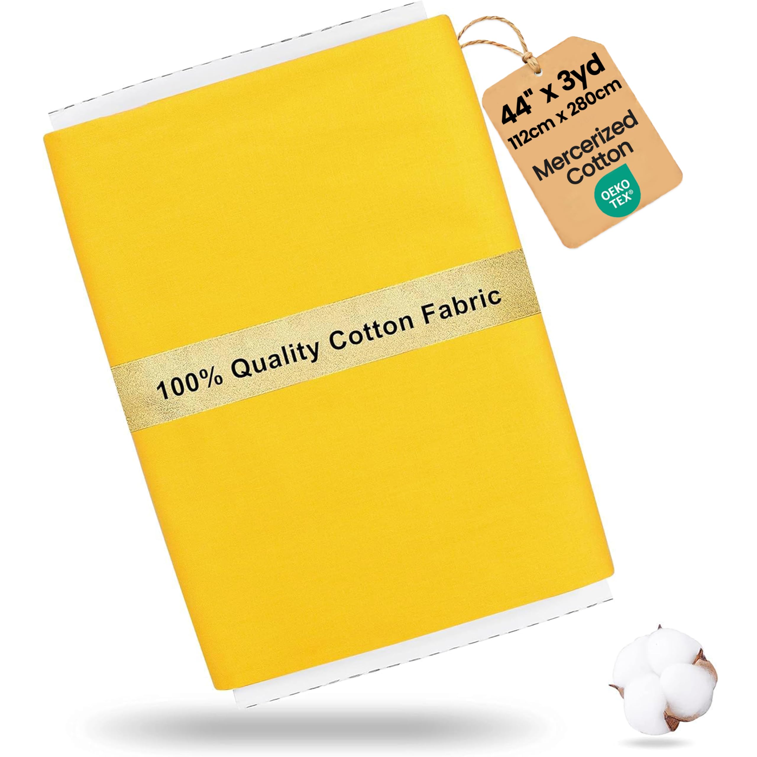 Craftido-43 Options-100% Cotton Fabric by The Metre in Plain Solid Colour 44" x3yd (112x274cm) -Medium Weight 5.2oz- for Quilting, Sewing, Crafting, Binding, Backing and Lining - Lemon