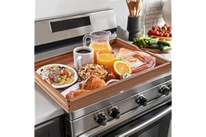 Wolki Noodle Board Stove Covers - 30"L x 22"W x 2.5"Th Heavy-Duty Gas & Electric Stove Top Cover with Built-in Handles for RV and Wooden Serving Tray