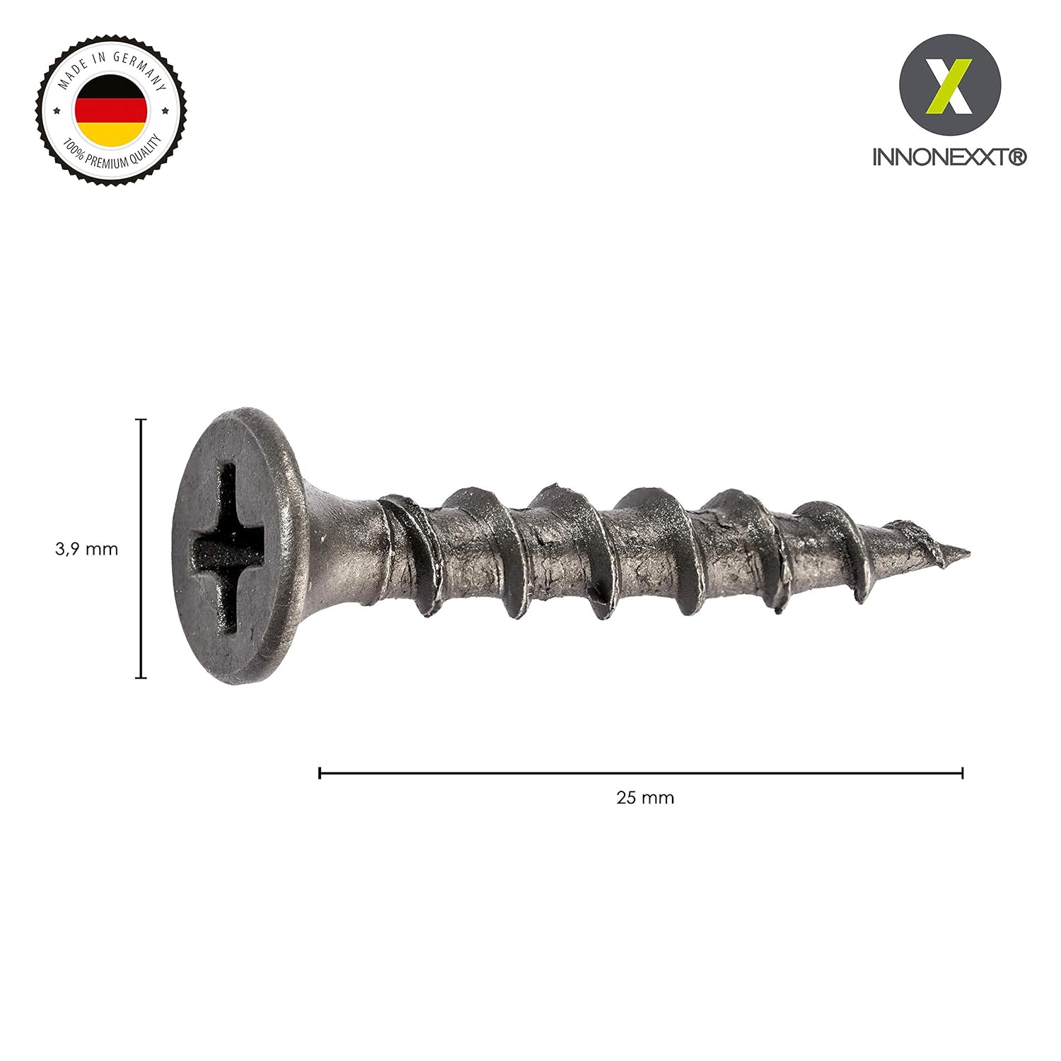 INNONEXXT Premium Drywall Screw with coarse Thread, black, 3.9 x 25 mm - Image 3