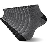 COOVAN 12 Pairs Mens Cushion Ankle Socks Men 12 Pack Low Cut Comfort Breathable Casual Socks