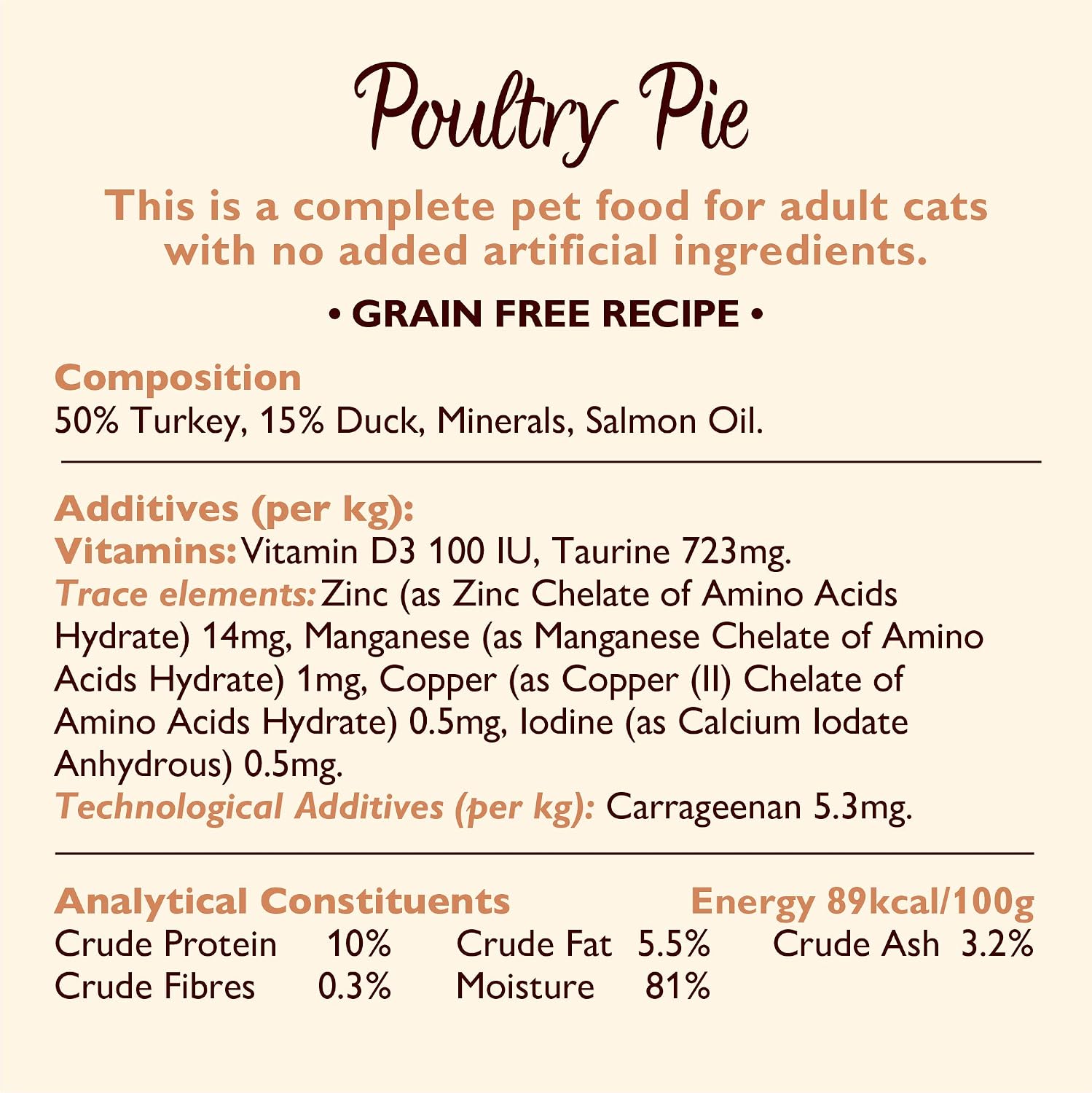 Lily's Kitchen Natural Adult Wet Paté Cat Food Tray Poultry Pie Grain-Free Recipe (19 Trays x 85g), red, 85 g (Pack of 19) - Image 5