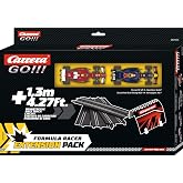 Carrera GO Slot Car Race Track Formula Racer Extension Pack #20071604 | Compatible with GO Tracks, Includes 4x 13.46-in. Standard Straights, Tunnel, M.Verstappen &amp; L.Hamilton Cars, Ages 6+