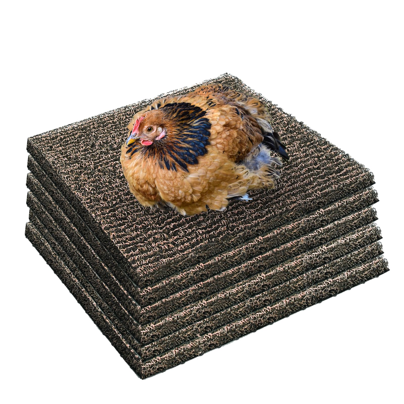 Photo 1 of Aifong 6 Pack Nesting Pads for Chicken Coop 12” x 12” Chicken Nesting Pads Washable Plastic Nesting Box Pads Chicken Coop Accessories for Chicken Hen Box Laying Eggs (Beige Brown)