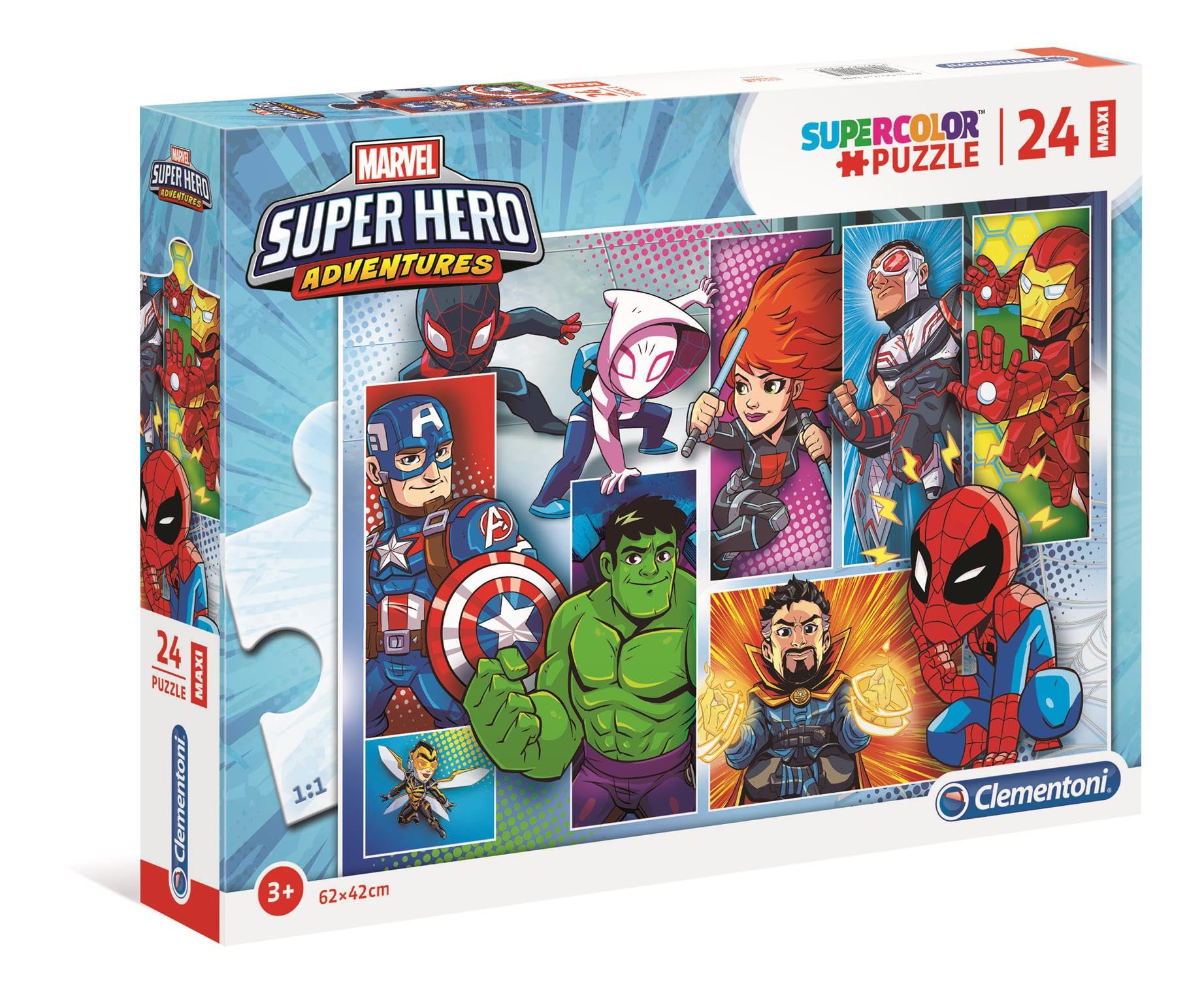 Clementoni - 24208 - Supercolor Puzzle - Marvel Super Hero Avengers - 24 maxi pieces - Made in Italy - jigsaw puzzle children age 3+