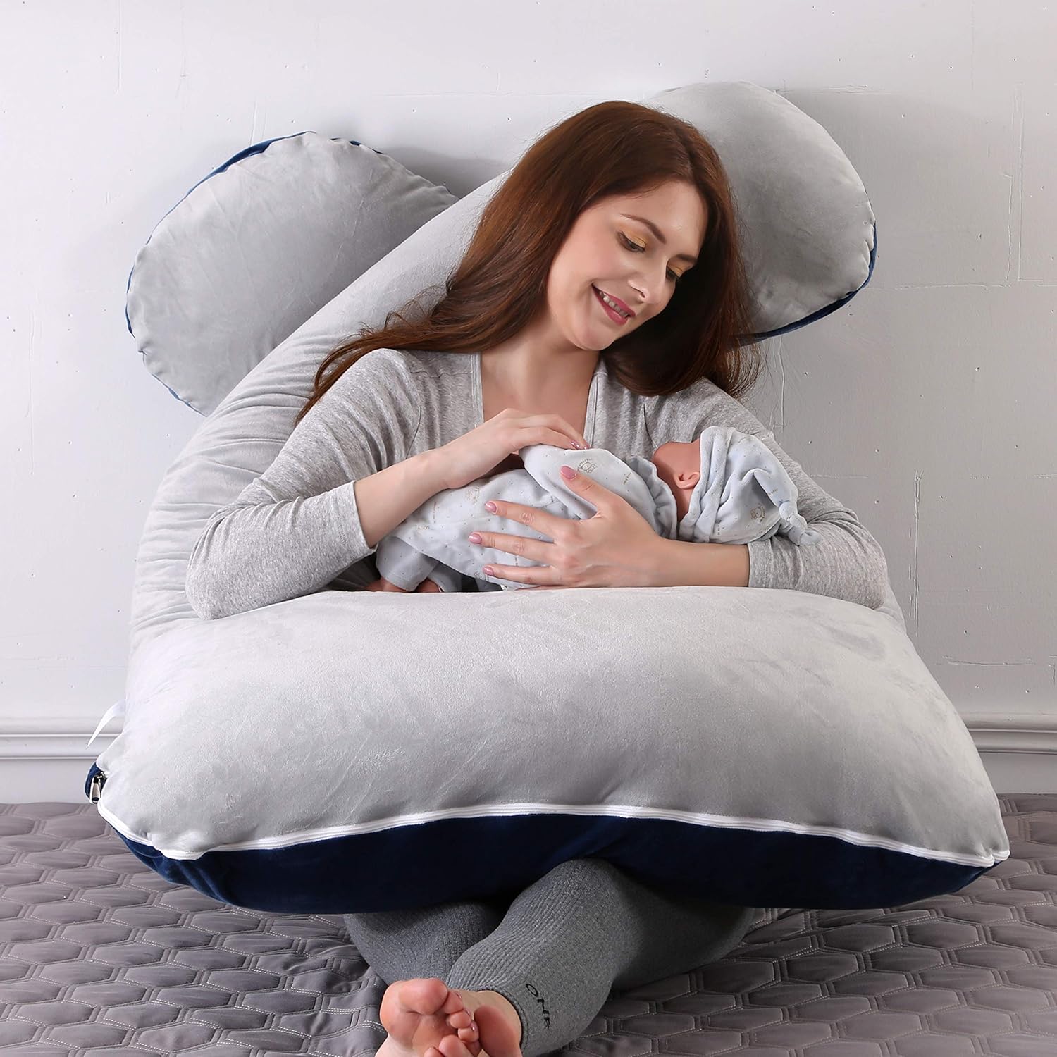 Amagoing 57 inches Pregnancy Pillow, U Shaped Maternity Full Body Pillow for Women with Hip, Leg, Back Pain, Washable Jersey Cover Included: Home & Kitchen