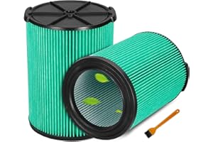 LVJUSEN® VF6000 Filter Replacement for Ridgid Shop Vac 5-20 Gallon Wet Dry Vacuums& Hepa Filter for 6-9 Gallon Husky Vacuum-2 Pack