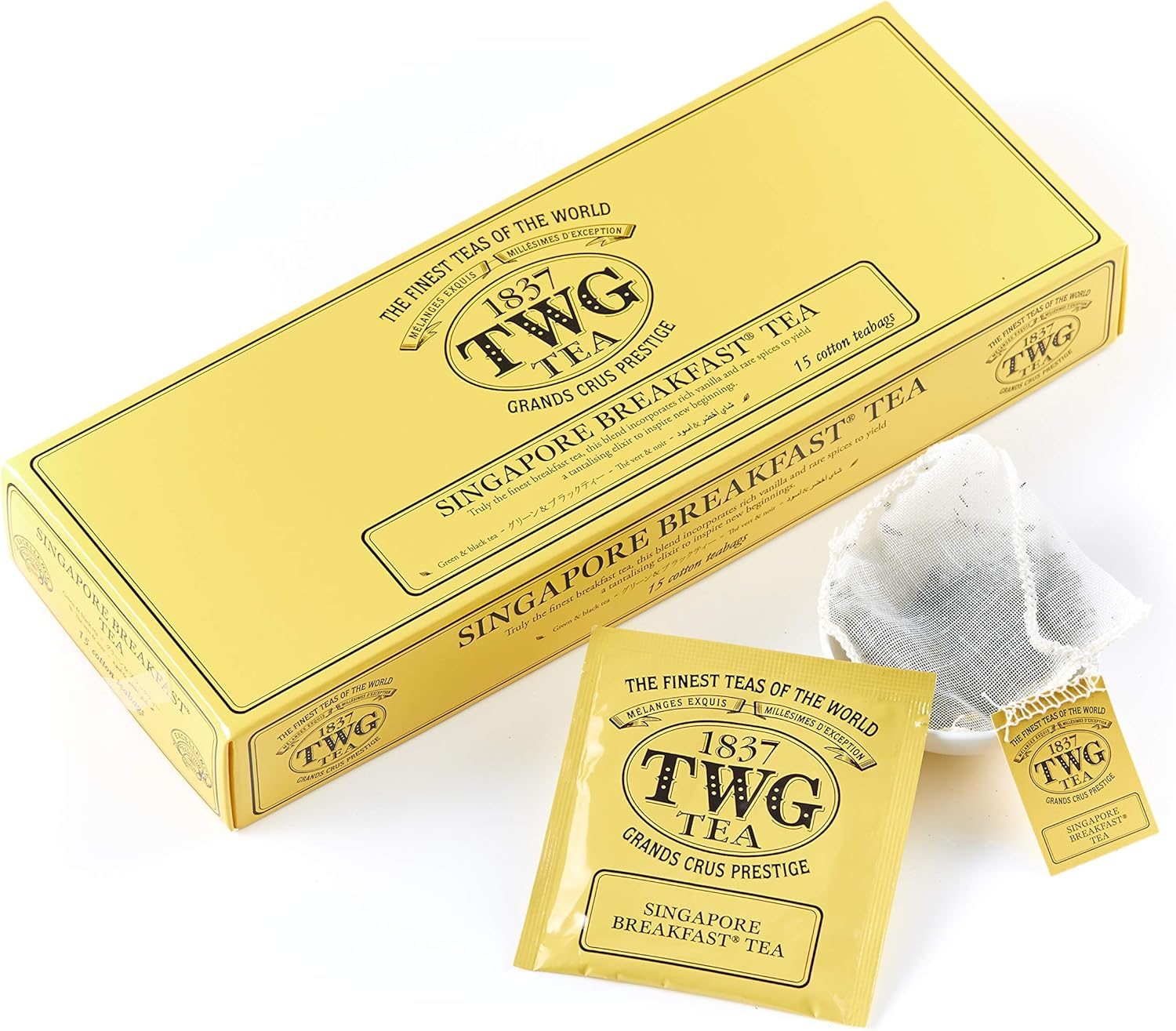 TWG Tea Singapore Breakfast Tea, Black Tea & Green Tea Blend in 15
