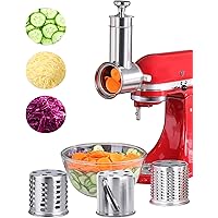 Slicer Shredder Attachment for KitchenAid Stand Mixers, Large Stainless Steel Salad Maker,Cheese Grater Accessories with 3 Th