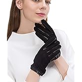 YISEVEN Women’s Winter Sheepskin Suede Leather Gloves Touchscreen