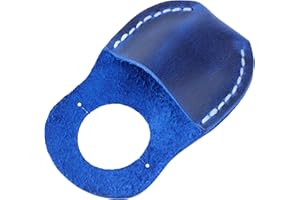 TOP-RANK LEATHER SINCE 2015 Toprank Leather Thumb Guard for Wood Carving - Premium Full Grain Leather Finger Protector, Handmade Carpenter Carving Kit Accessory (Blue)