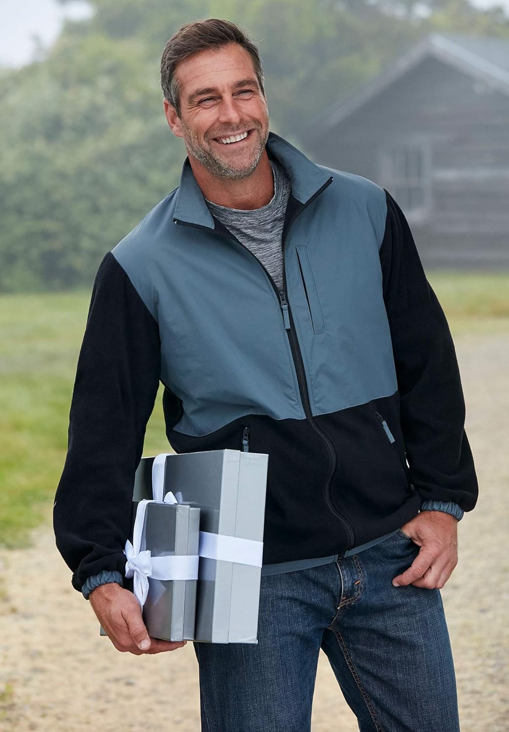 3XL KingSize Mens Big & Tall FullZip Fleece Jacket Steel Big Shops