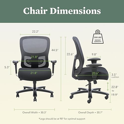Ergonomic Chair Office Chair 350 Lbs Capacity HON Sadie Big And