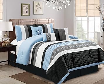 Amazon Com Luxlen 7 Piece Bed In Bag Comforter Set Oversized