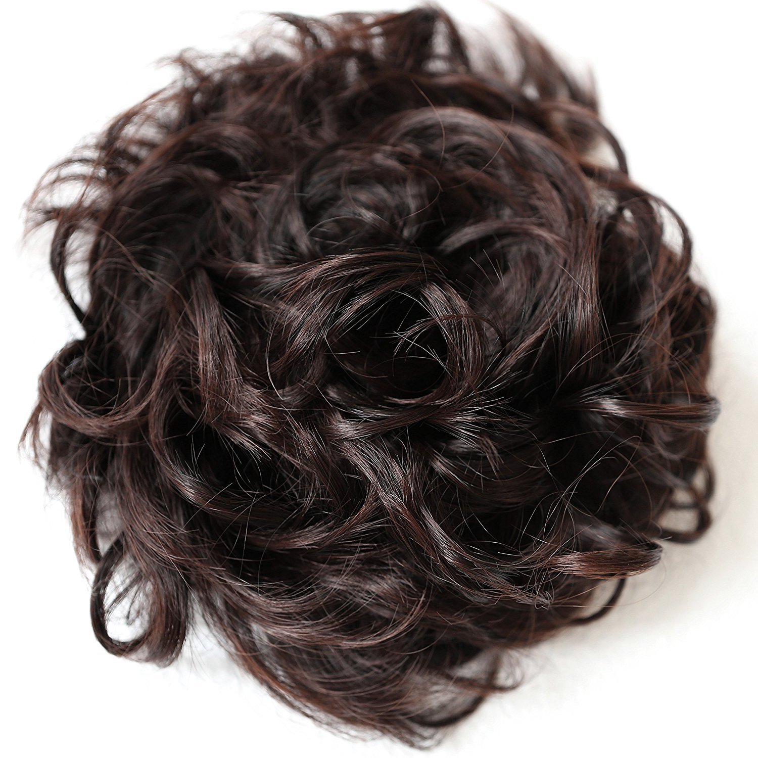 CAISHA XXL Hairpiece Scrunchy Updo Bridal Hairstyle Voluminous Curly Messy Bun Dark Brown Mix HW27