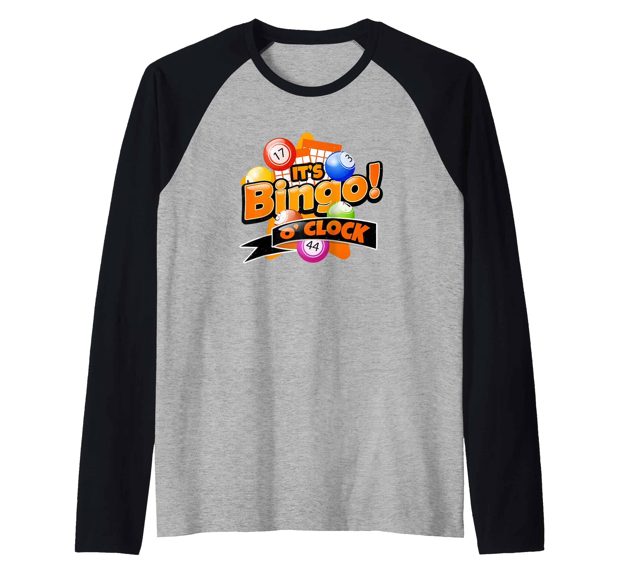 It’s Bingo O’Clock Funny Game Caller Lover Bingo Player Raglan Baseball Tee