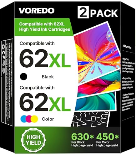 HP 62XL ink cartridges combo pack of 5