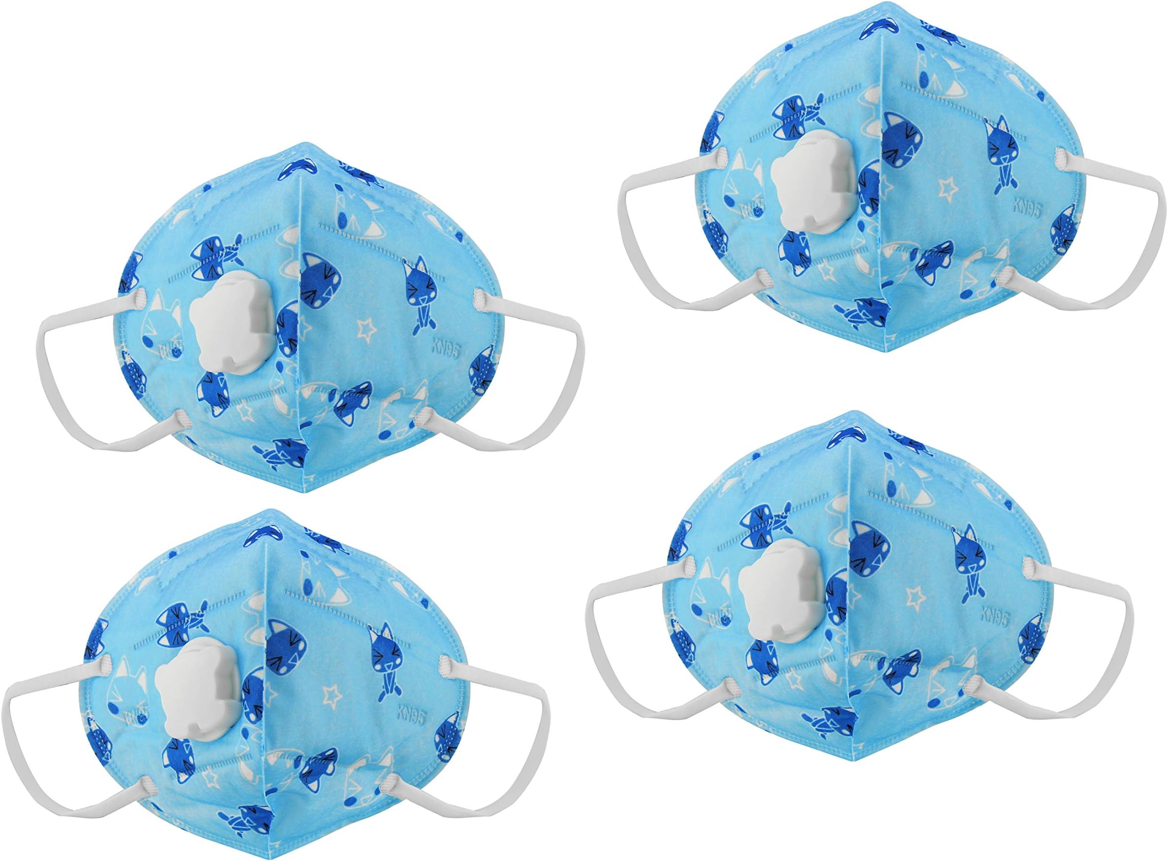 DR AIR N 95 ANTI POLLUTION REUSABLE, FOLDABLE MASK WITH VALVE FOR CHILDREN (PACK OF 4)