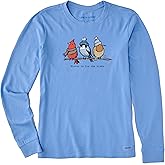 Life is Good Womens Crusher Tee Shirt, Long Sleeve Cotton Graphic T-Shirts, Shady Winter